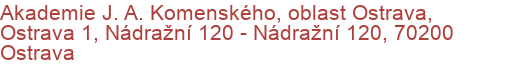 Akademie J. A. Komenského, oblast Ostrava, Ostrava 1, Nádražní 120 - Nádražní 120, 70200 Ostrava