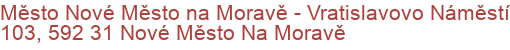 Město Nové Město na Moravě - Vratislavovo Náměstí 103, 592 31 Nové Město Na Moravě