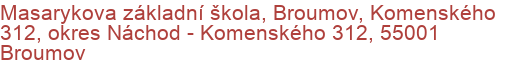 Masarykova základní škola, Broumov, Komenského 312, okres Náchod - Komenského 312, 55001 Broumov