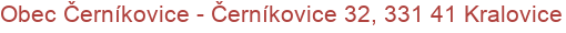 Obec Černíkovice - Černíkovice 32, 331 41 Kralovice