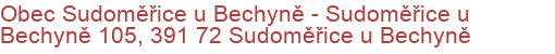 Obec Sudoměřice u Bechyně - Sudoměřice u Bechyně 105, 391 72 Sudoměřice u Bechyně