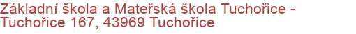 Základní škola a Mateřská škola Tuchořice - Tuchořice 167, 43969 Tuchořice