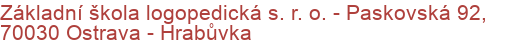 Základní škola logopedická s. r. o.  - Paskovská 92, 70030 Ostrava - Hrabůvka